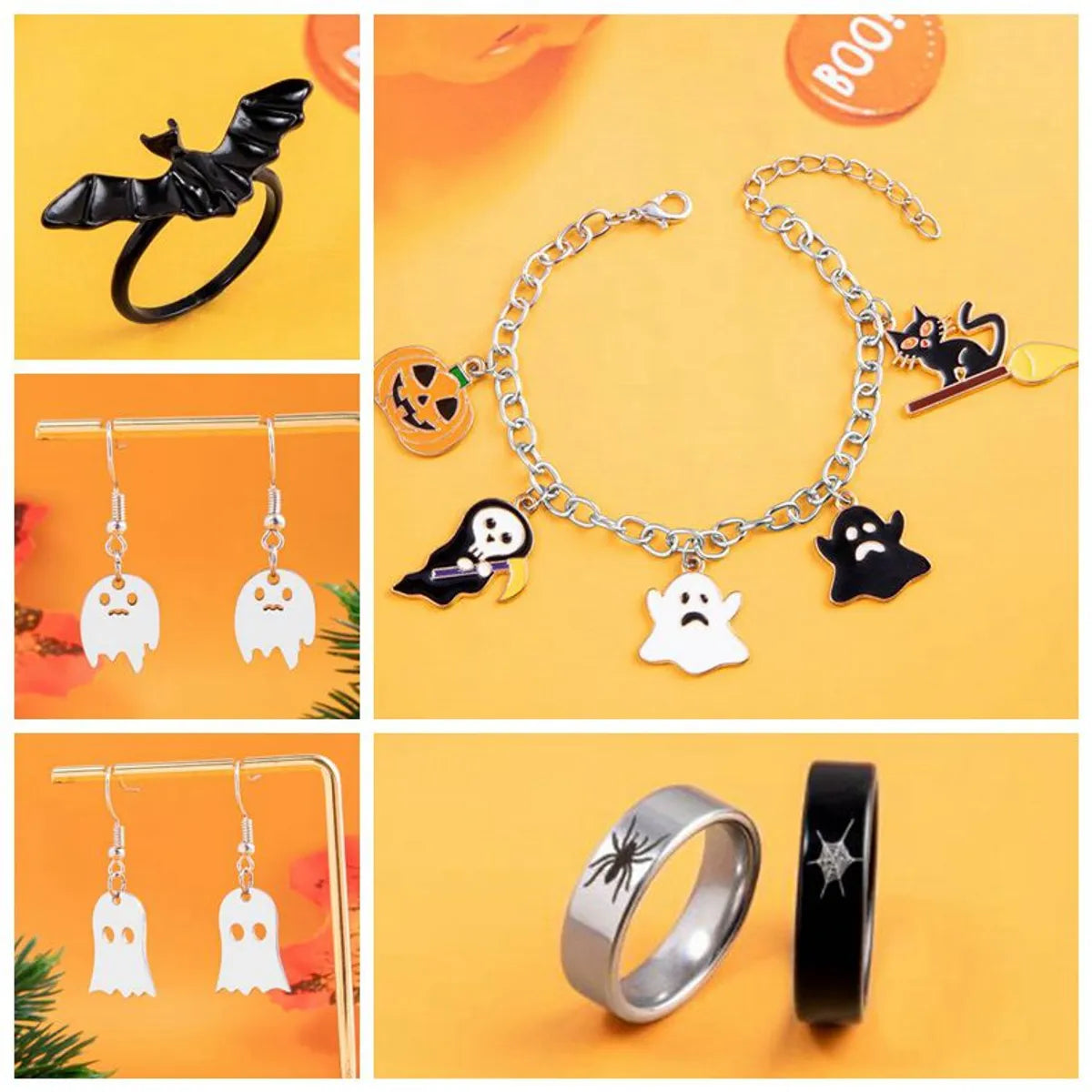 1 Pair Cartoon Style Funny Ghost Irregular Stainless Steel Drop Earrings