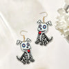 1 Pair Cartoon Style Gothic Funny Animal Dog Skull Arylic Drop Earrings