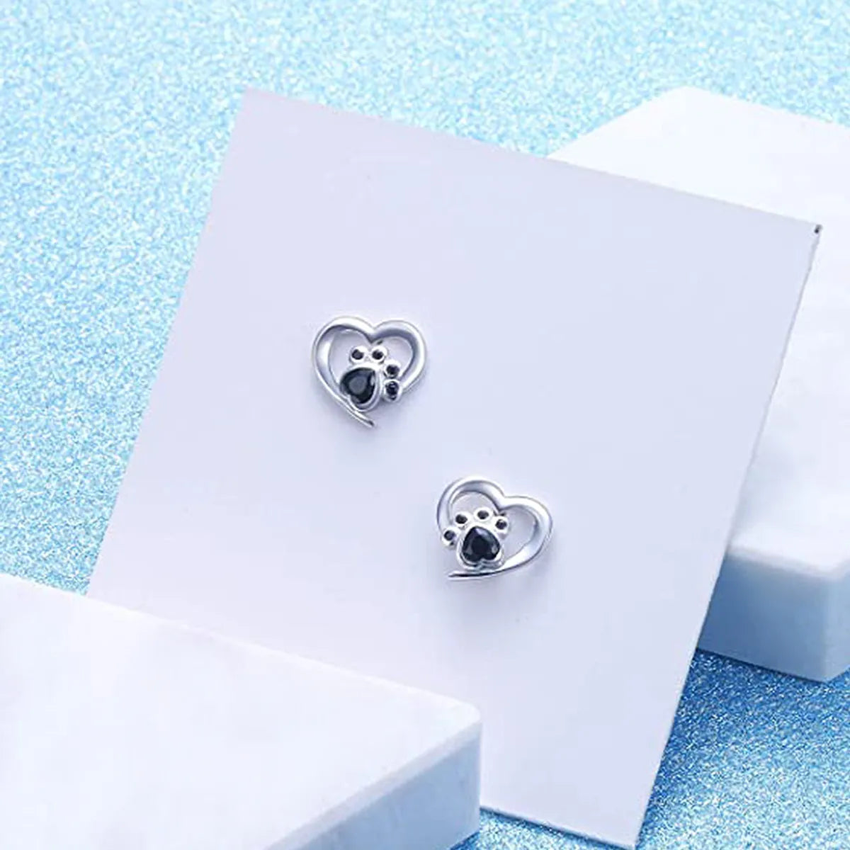 1 Pair Cartoon Style Heart Shape Copper Ear Studs