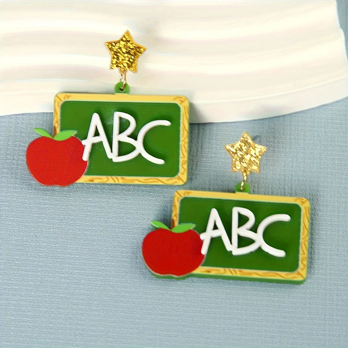 1 Pair Cartoon Style Letter Apple Arylic Drop Earrings