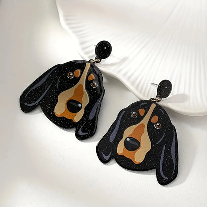 1 Pair Cartoon Style Modern Style Classic Style Letter Dog Stoving Varnish Arylic Drop Earrings