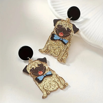 1 Pair Cartoon Style Modern Style Classic Style Letter Dog Stoving Varnish Arylic Drop Earrings