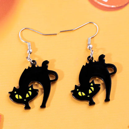 1 Pair Cartoon Style Retro Halloween Pattern Arylic Drop Earrings