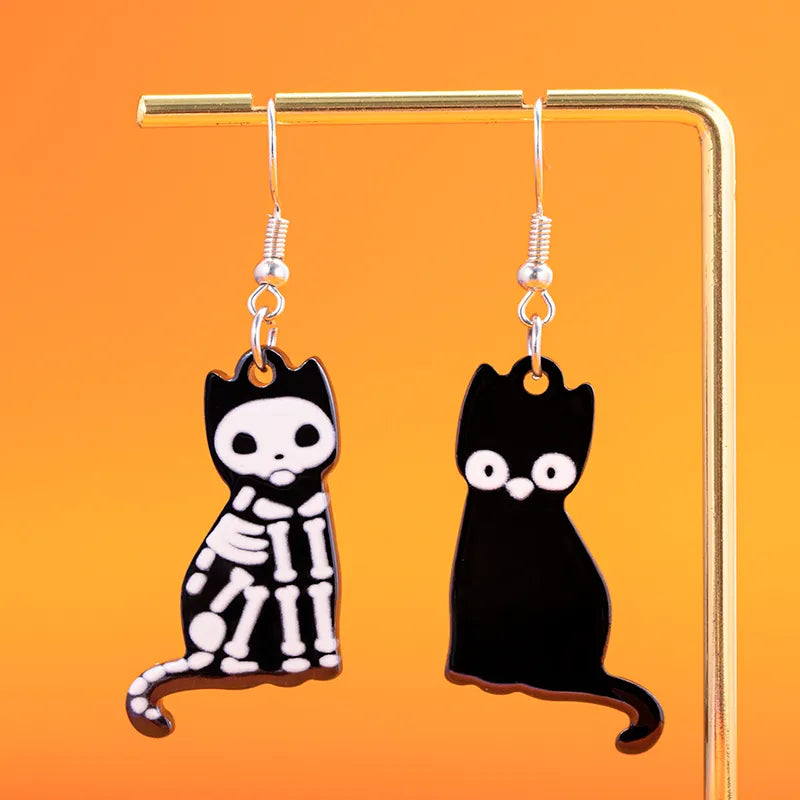 1 Pair Cartoon Style Retro Halloween Pattern Arylic Drop Earrings