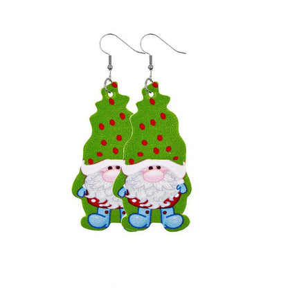 1 Pair Cartoon Style Santa Claus Pu Leather Drop Earrings