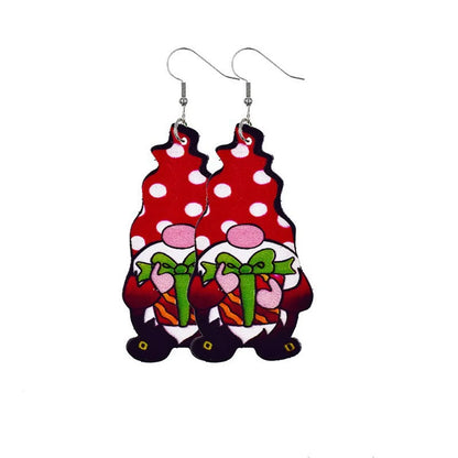 1 Pair Cartoon Style Santa Claus Pu Leather Drop Earrings