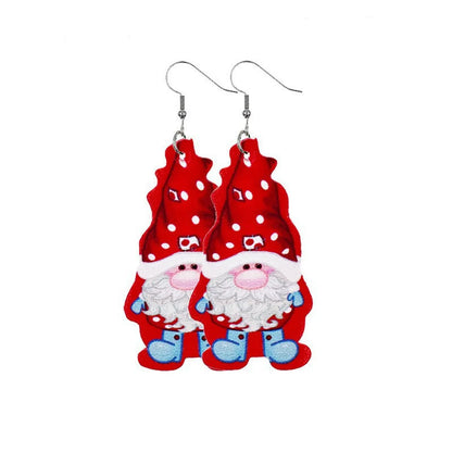 1 Pair Cartoon Style Santa Claus Pu Leather Drop Earrings