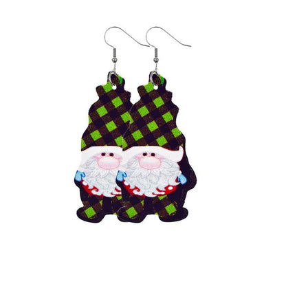 1 Pair Cartoon Style Santa Claus Pu Leather Drop Earrings