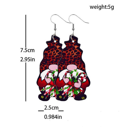 1 Pair Cartoon Style Santa Claus Pu Leather Drop Earrings