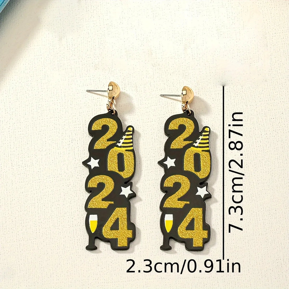 1 Pair Cartoon Style Simple Style Number Star Arylic Drop Earrings