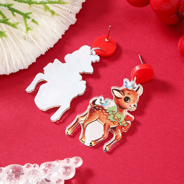 1 Pair Cartoon Style Snowman Painted Arylic Drop Earrings