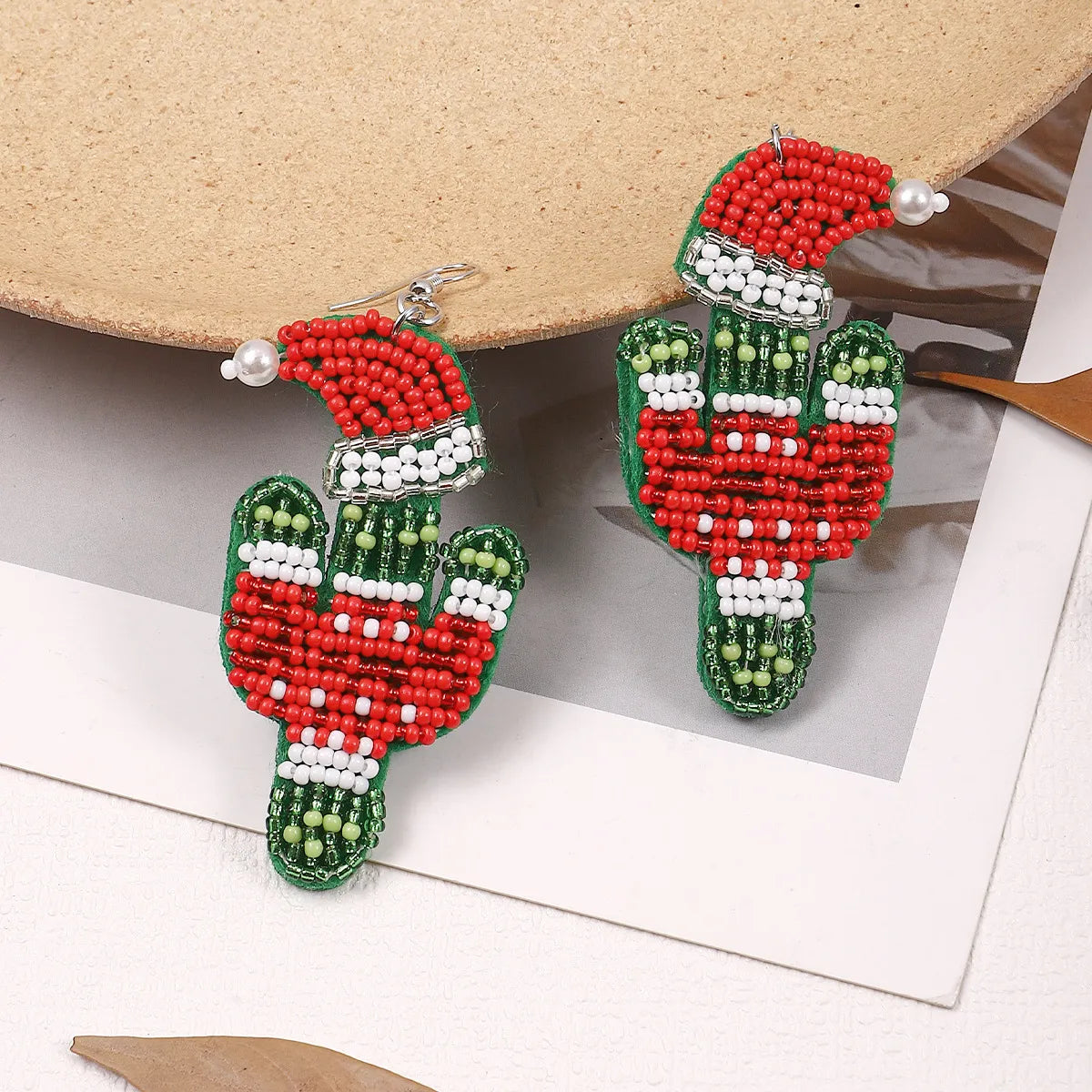 1 Pair Cartoon Style Streetwear Christmas Hat Christmas Tree Plastic Drop Earrings