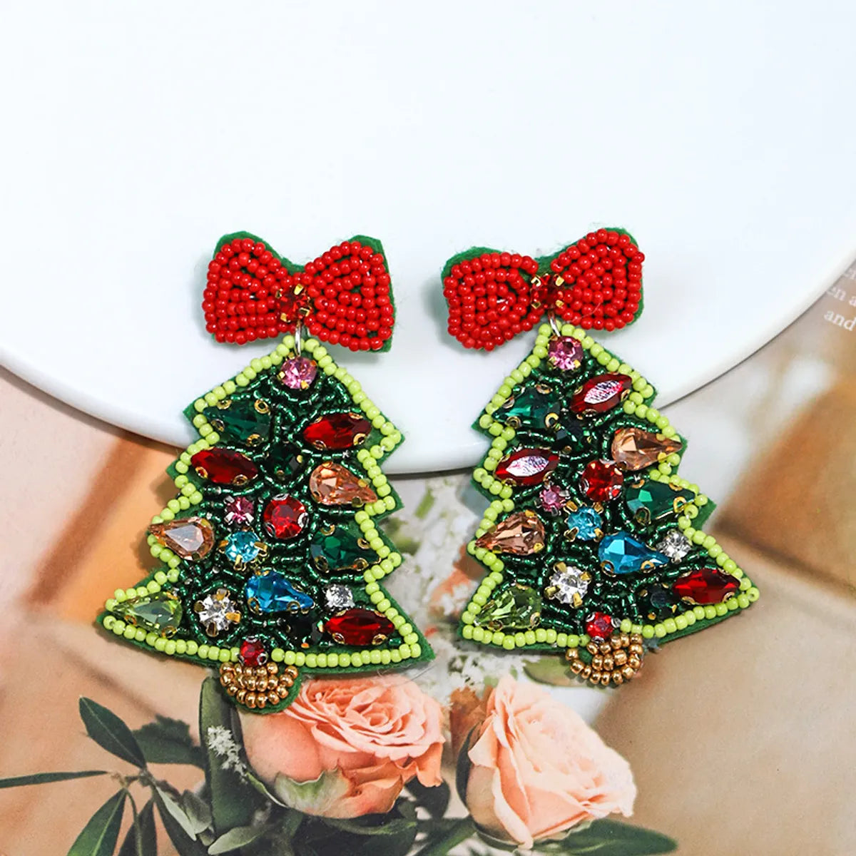 1 Pair Cartoon Style Streetwear Christmas Hat Christmas Tree Plastic Drop Earrings