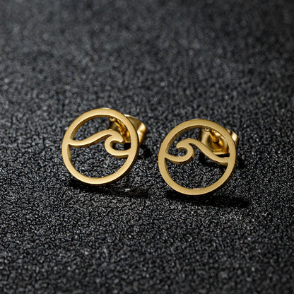 1 Pair Cartoon Style Sweet Animal Irregular Polishing Plating 304 Stainless Steel 18K Gold Plated Ear Studs