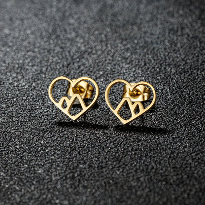 1 Pair Cartoon Style Sweet Animal Irregular Polishing Plating 304 Stainless Steel 18K Gold Plated Ear Studs