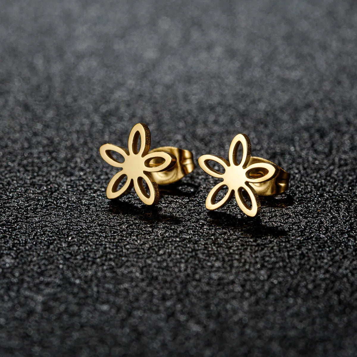 1 Pair Cartoon Style Sweet Animal Irregular Polishing Plating 304 Stainless Steel 18K Gold Plated Ear Studs