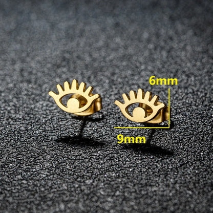 1 Pair Cartoon Style Sweet Animal Irregular Polishing Plating 304 Stainless Steel 18K Gold Plated Ear Studs