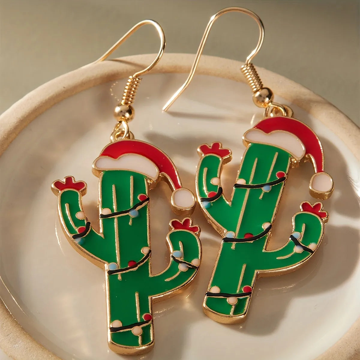 1 Pair Cartoon Style Sweet Cactus Alloy Drop Earrings