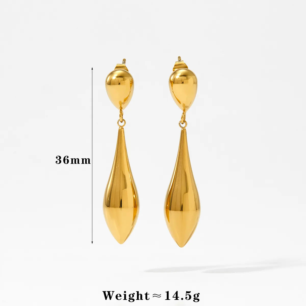 1 Pair Casual Artistic Water Droplets Patchwork Plating 304 Stainless Steel 16K Gold Plated White Gold Plated Gold Plated Drop Earrings