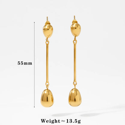 1 Pair Casual Artistic Water Droplets Patchwork Plating 304 Stainless Steel 16K Gold Plated White Gold Plated Gold Plated Drop Earrings