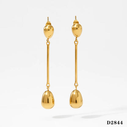 1 Pair Casual Artistic Water Droplets Patchwork Plating 304 Stainless Steel 16K Gold Plated White Gold Plated Gold Plated Drop Earrings