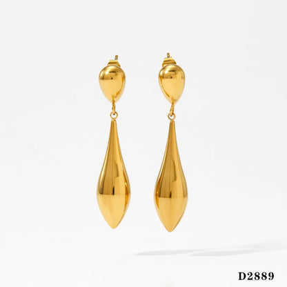 1 Pair Casual Artistic Water Droplets Patchwork Plating 304 Stainless Steel 16K Gold Plated White Gold Plated Gold Plated Drop Earrings