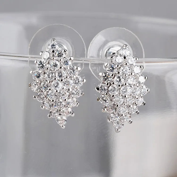 1 Pair Casual Basic Classic Style Geometric Quadrilateral Inlay Copper Alloy Artificial Crystal Gem Zircon Ear Studs