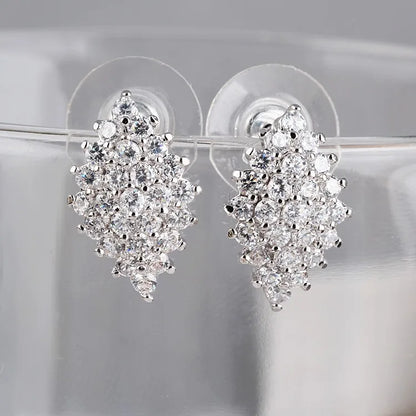 1 Pair Casual Basic Classic Style Geometric Quadrilateral Inlay Copper Alloy Artificial Crystal Gem Zircon Ear Studs