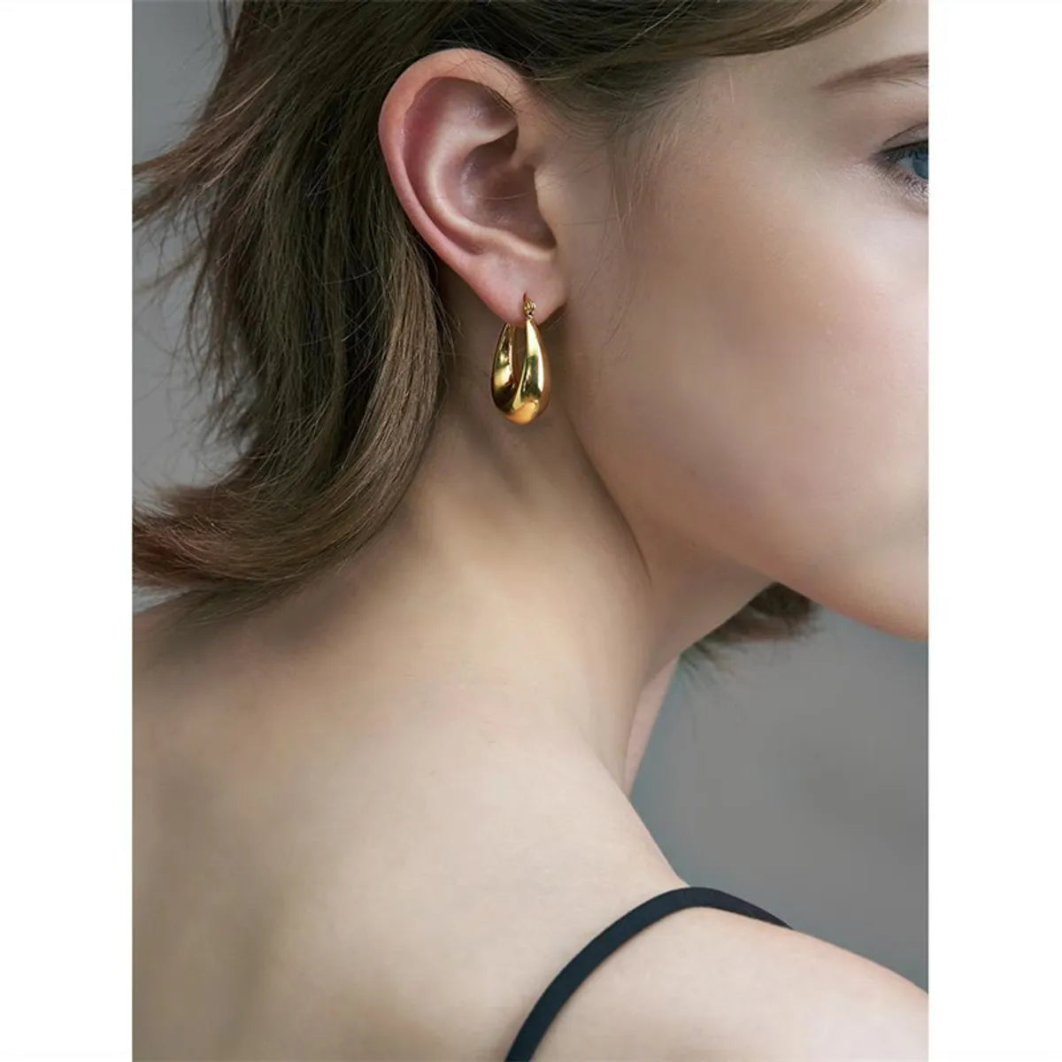 1 Pair Casual Basic Geometric Plating Titanium Steel 18k Gold Plated Earrings