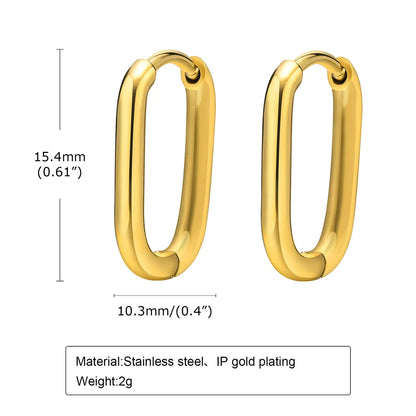 1 Pair Casual Basic Modern Style Geometric Plating Stainless Steel 18k Gold Plated Earrings