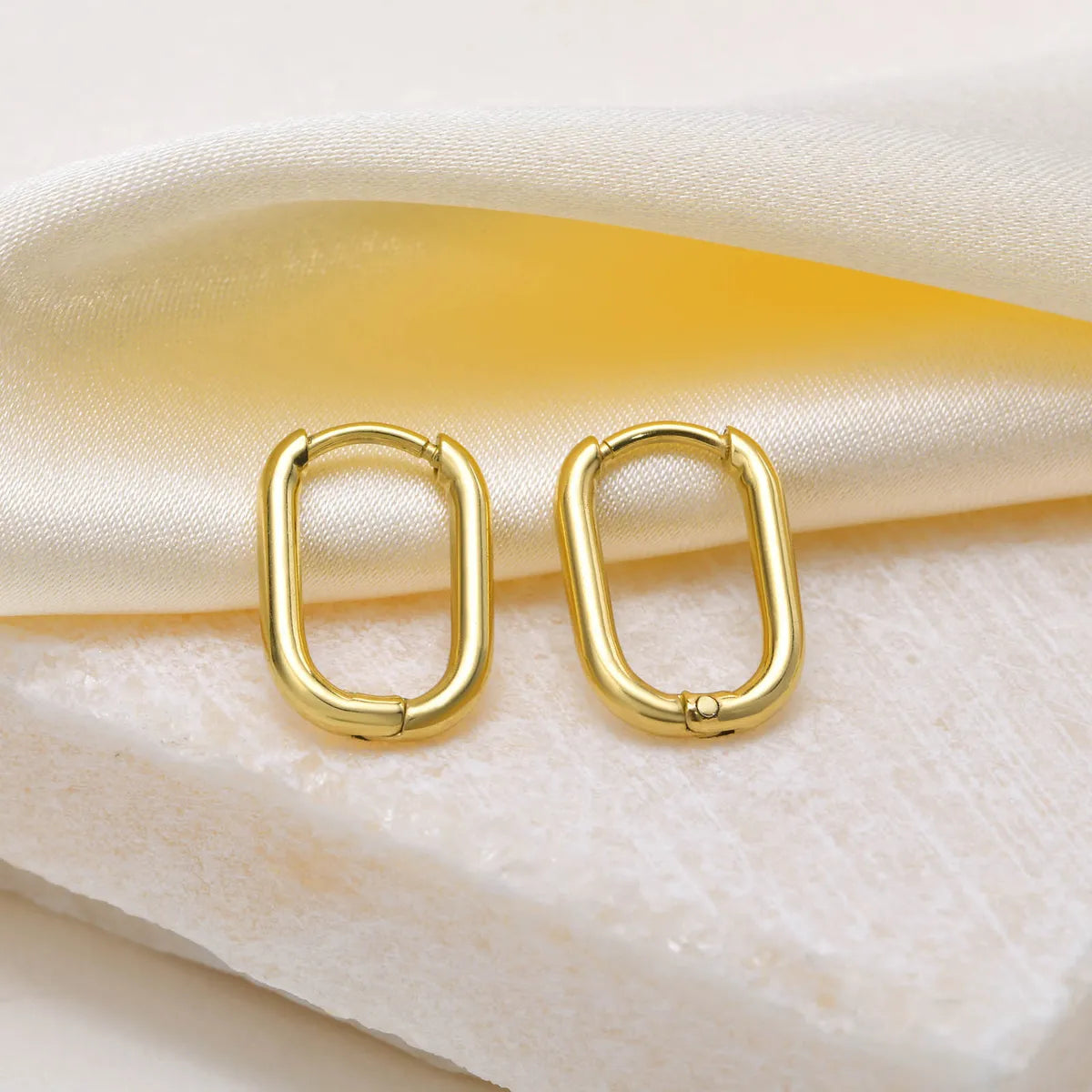 1 Pair Casual Basic Modern Style Geometric Plating Stainless Steel 18k Gold Plated Earrings