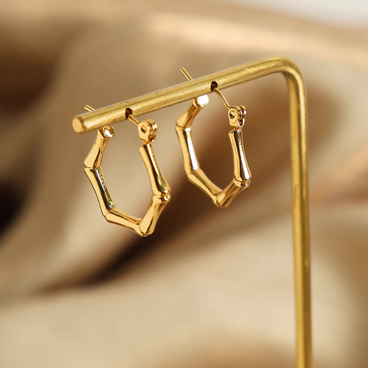 1 Pair Casual Basic Simple Style Geometric Plating Titanium Steel 18k Gold Plated Earrings