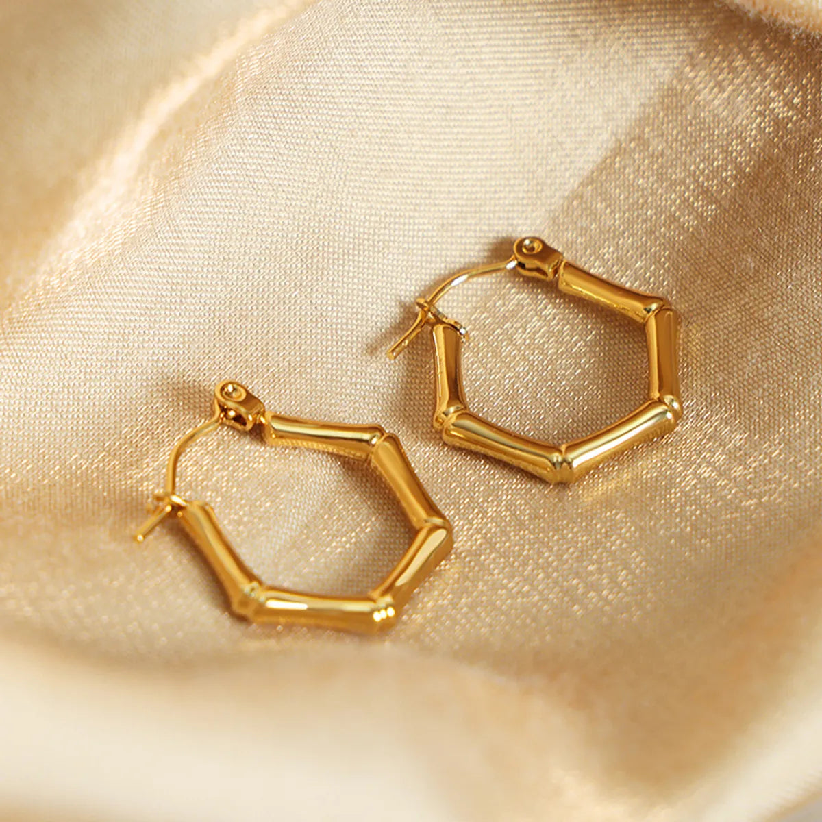 1 Pair Casual Basic Simple Style Geometric Plating Titanium Steel 18k Gold Plated Earrings