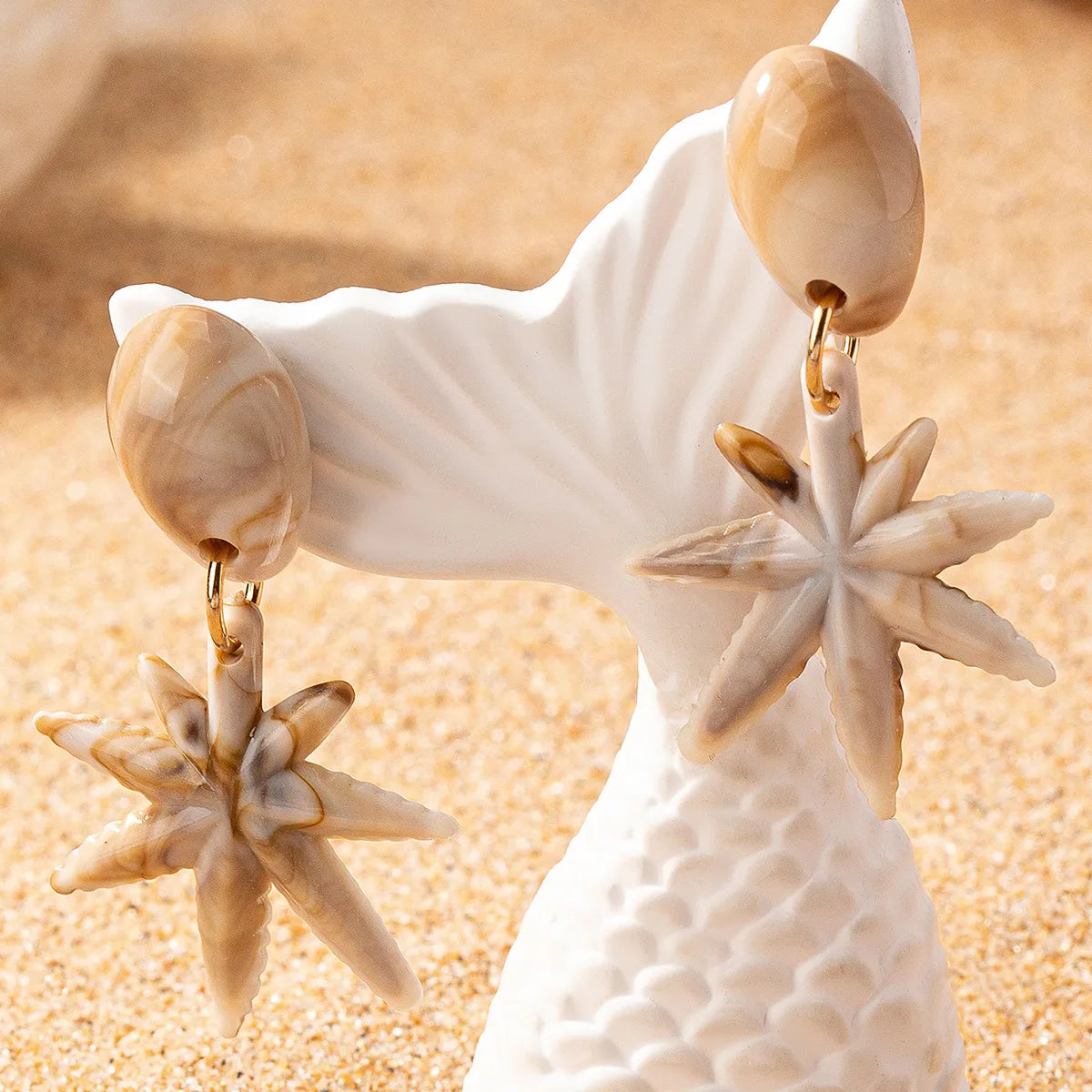 1 Pair Casual Beach Shell Arylic Drop Earrings