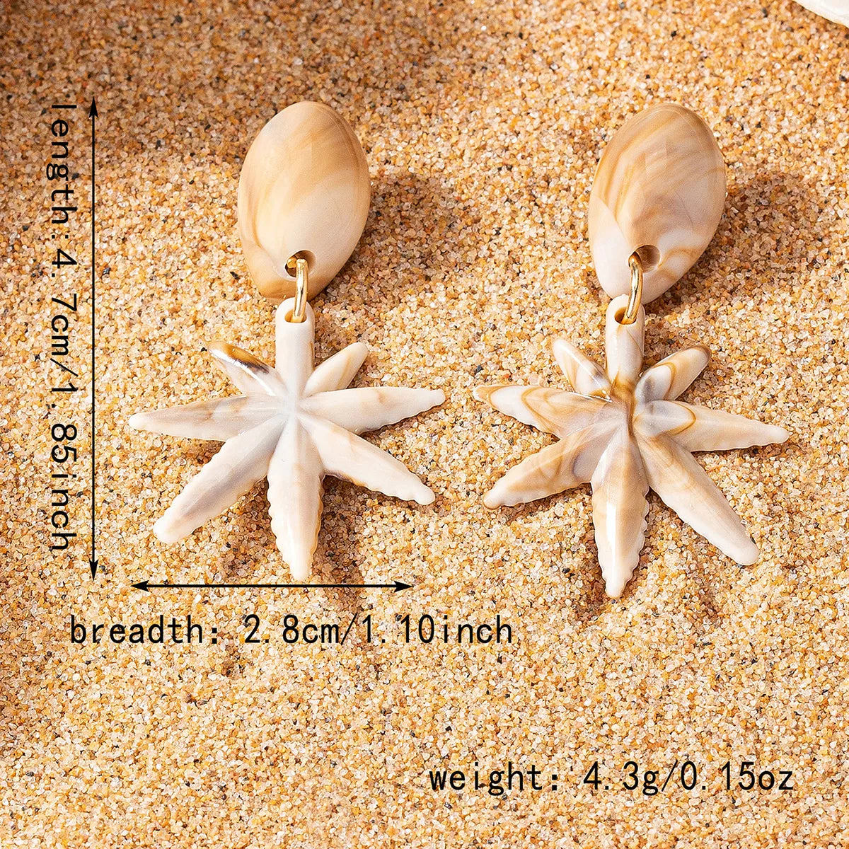 1 Pair Casual Beach Shell Arylic Drop Earrings