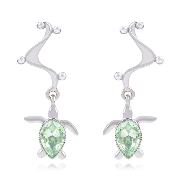 1 Pair Casual Beach Tortoise Inlay Alloy Artificial Pearls Glass Ear Studs