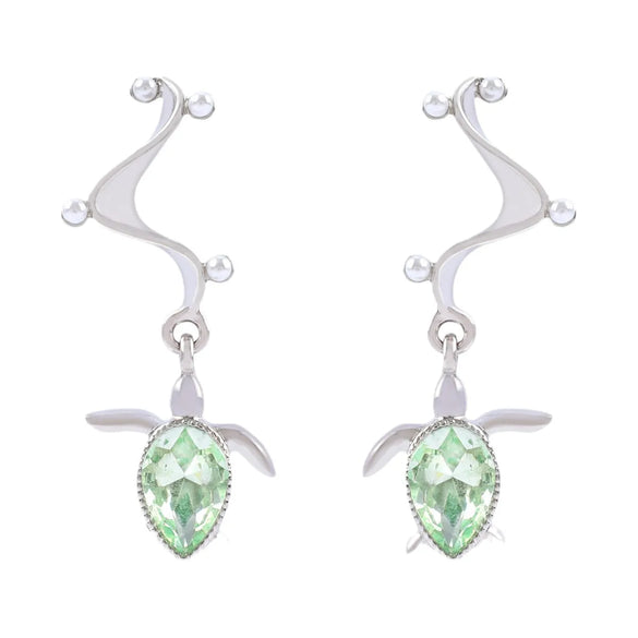 1 Pair Casual Beach Tortoise Inlay Alloy Artificial Pearls Glass Ear Studs