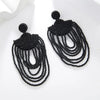 1 Pair Casual Bohemian Geometric Beaded Chain Seed Bead Drop Earrings