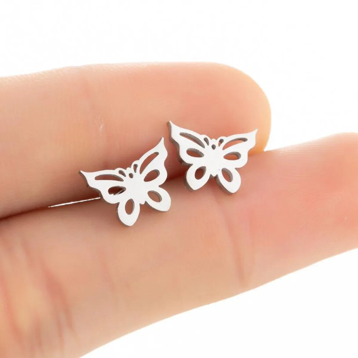 1 Pair Casual Butterfly Plating 304 Stainless Steel 18K Gold Plated Ear Studs