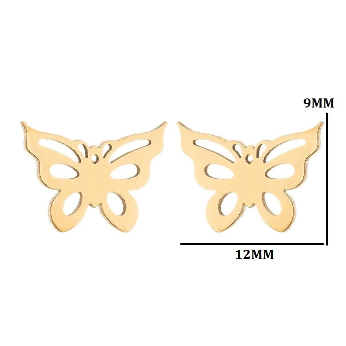 1 Pair Casual Butterfly Plating 304 Stainless Steel 18K Gold Plated Ear Studs