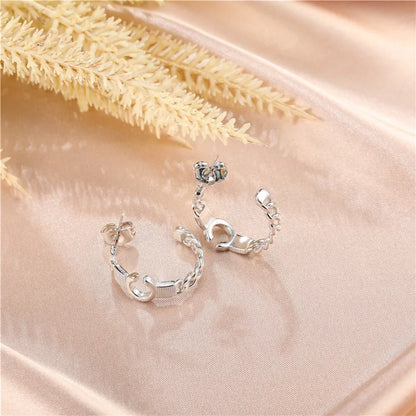 1 Pair Casual C Shape Knot Plating Stainless Steel 18k Gold Plated Ear Studs