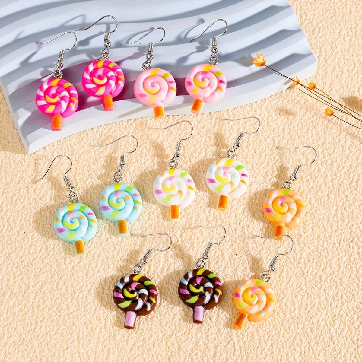 1 Pair Casual Candy Resin Drop Earrings