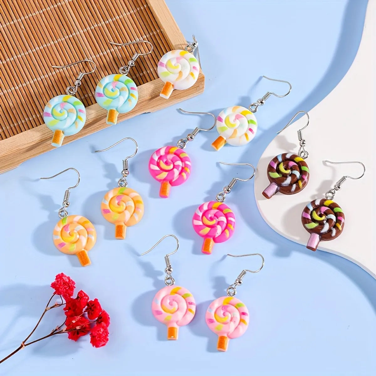 1 Pair Casual Candy Resin Drop Earrings