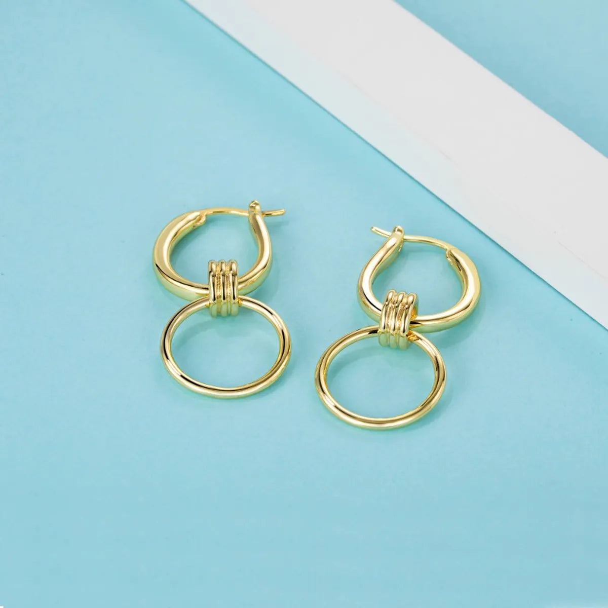 1 Pair Casual Circle Plating Copper 14k Gold Plated Earrings