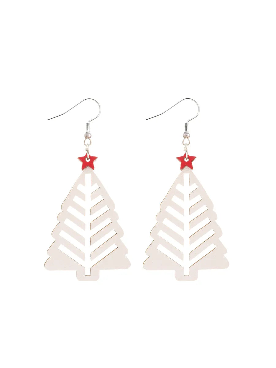 1 Pair Casual Classic Style Christmas Tree Pu Leather Drop Earrings