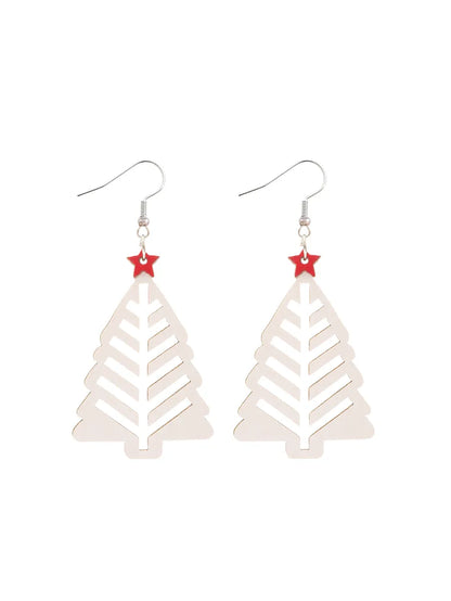 1 Pair Casual Classic Style Christmas Tree Pu Leather Drop Earrings