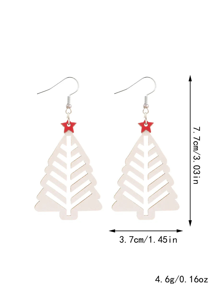 1 Pair Casual Classic Style Christmas Tree Pu Leather Drop Earrings