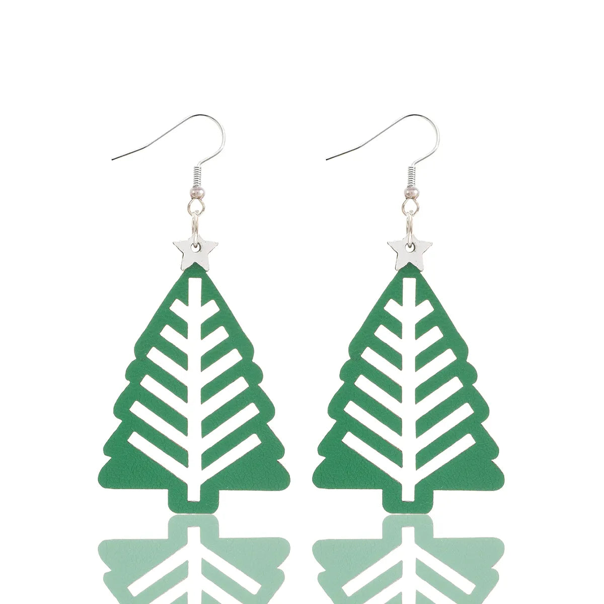 1 Pair Casual Classic Style Christmas Tree Pu Leather Drop Earrings