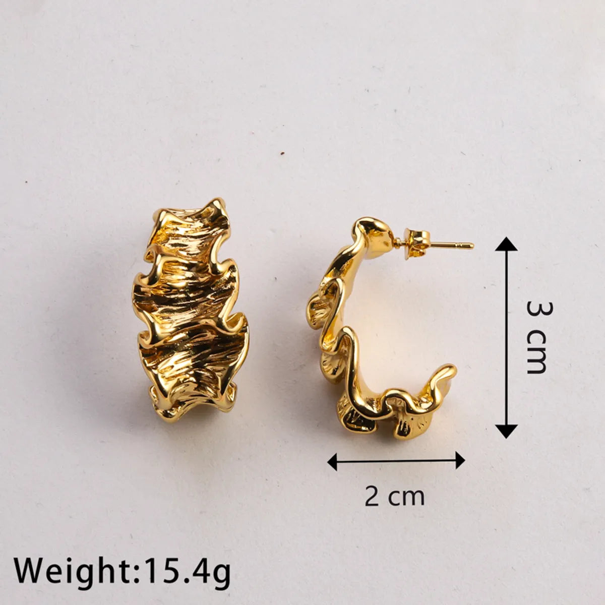 1 Pair Casual Classic Style Commute U Shape Plating Stainless Steel Gold Plated Earrings