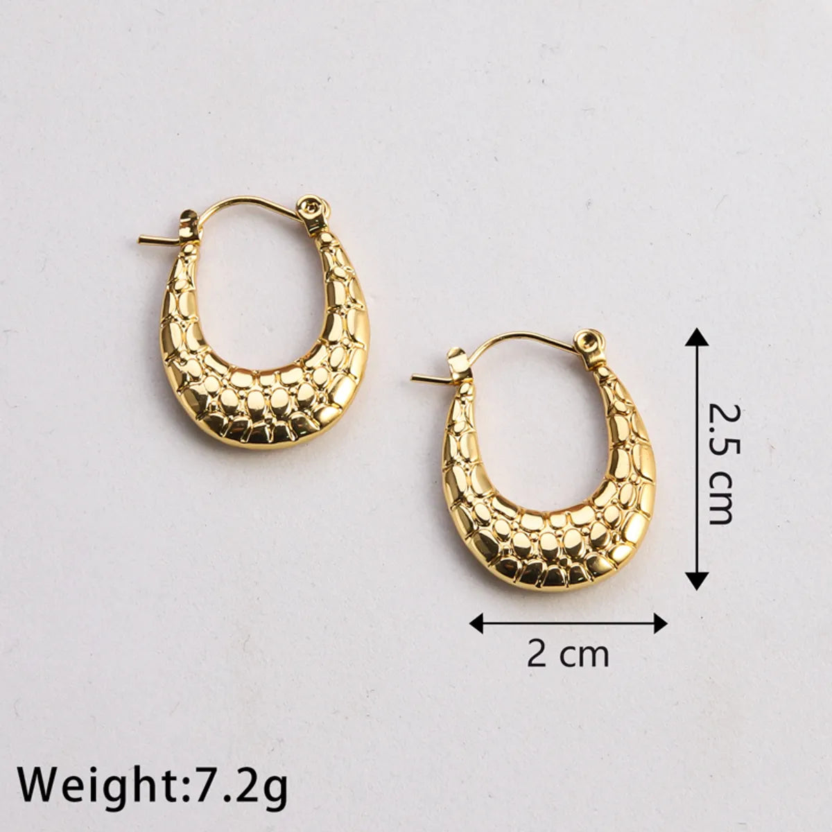 1 Pair Casual Classic Style Commute U Shape Plating Stainless Steel Gold Plated Earrings